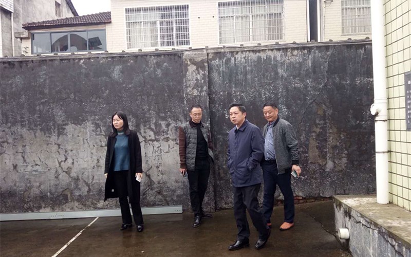 3、李颖一行查看校园围墙